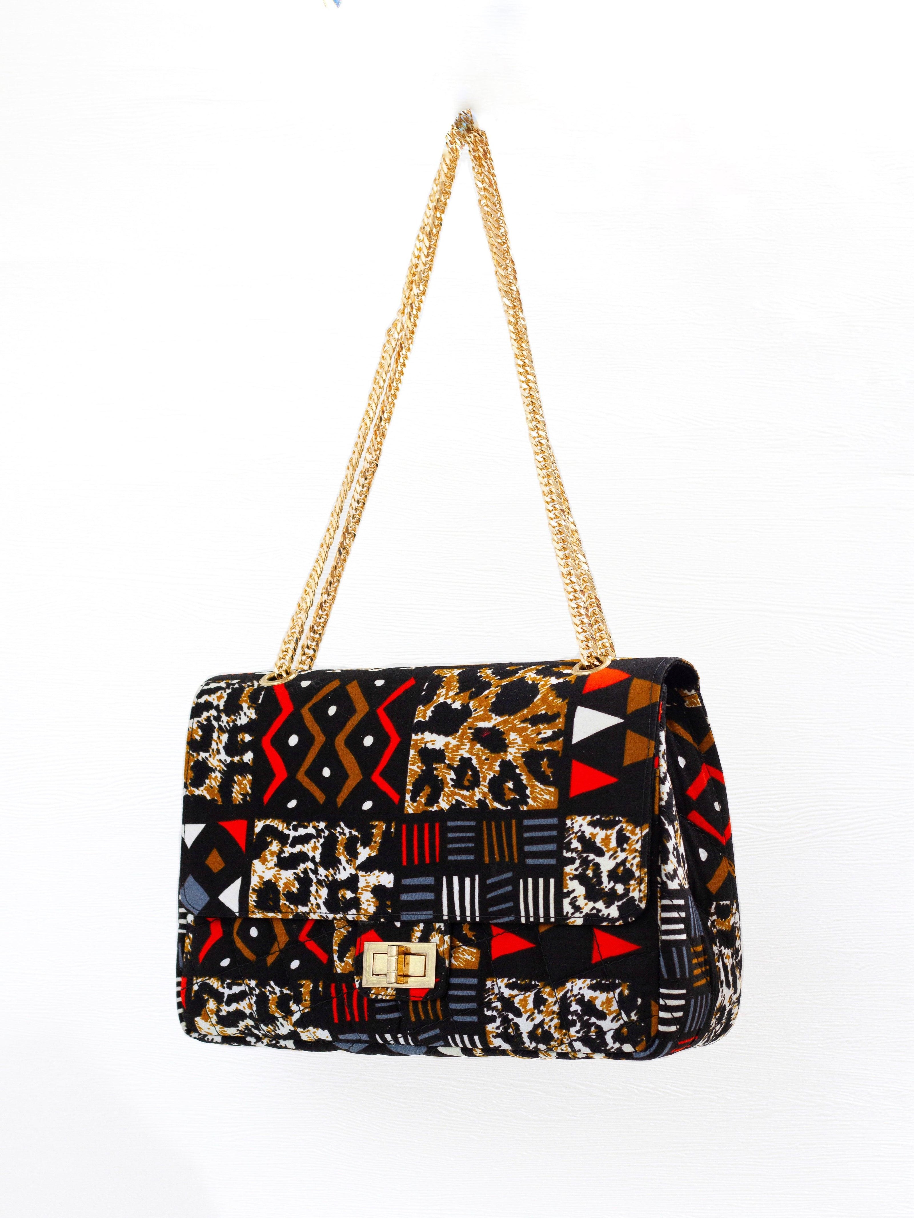 African Print Midi Fara Handbag - AmazinApparels