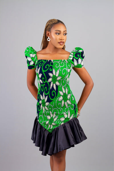 African Print Temi Smoky Dress - AmazinApparels