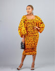 AFRICAN PRINT YETUNDE SMOKY BODYCON MIDI DRESS - AmazinApparels