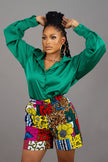 BISI PATCHWORK AFRICAN PRINT SHORTS - AmazinApparels