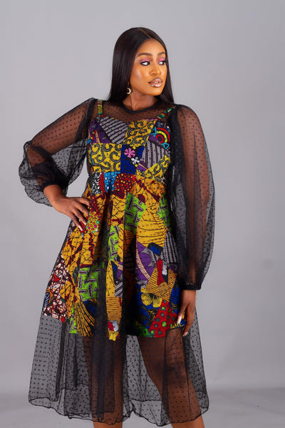 DAMI PATCH-WORK AFRICAN PRINT DRESS - AmazinApparels