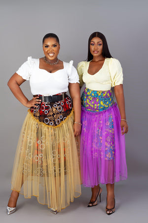 Kunbi African Print Midi Skirt - AmazinApparels