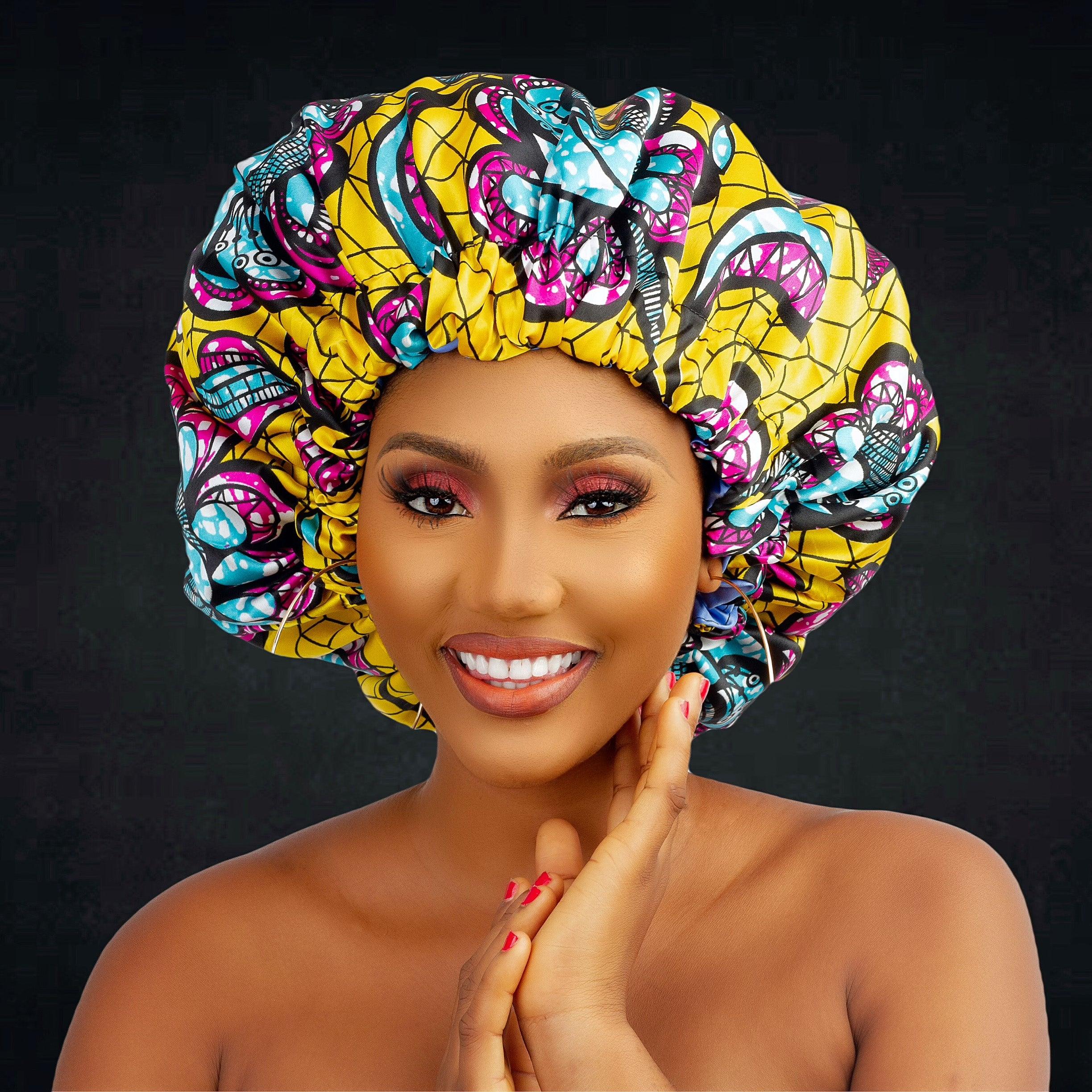 Tiwa African Print Silk Bonnet - AmazinApparels